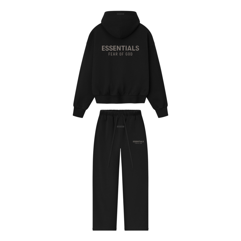 ESSENTIALS BLACK TRACKSUIT